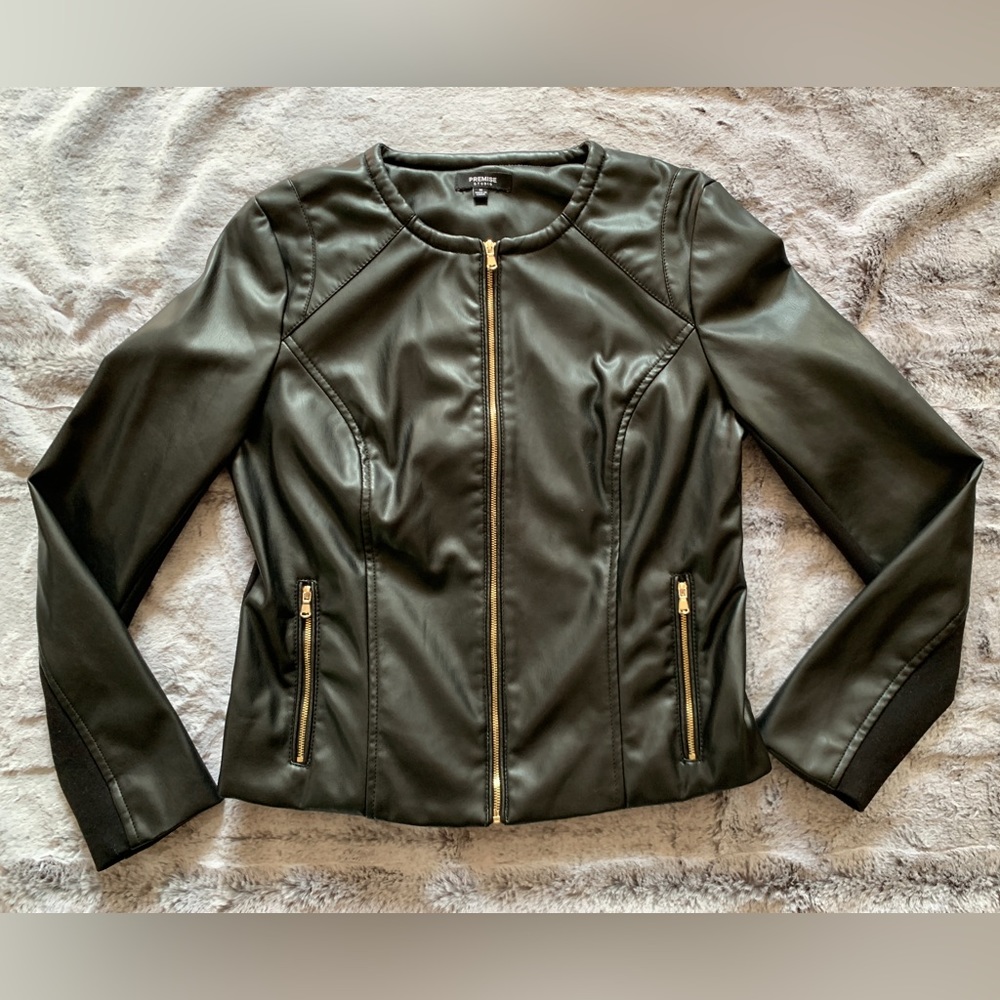 Faux Leather Jacket - M